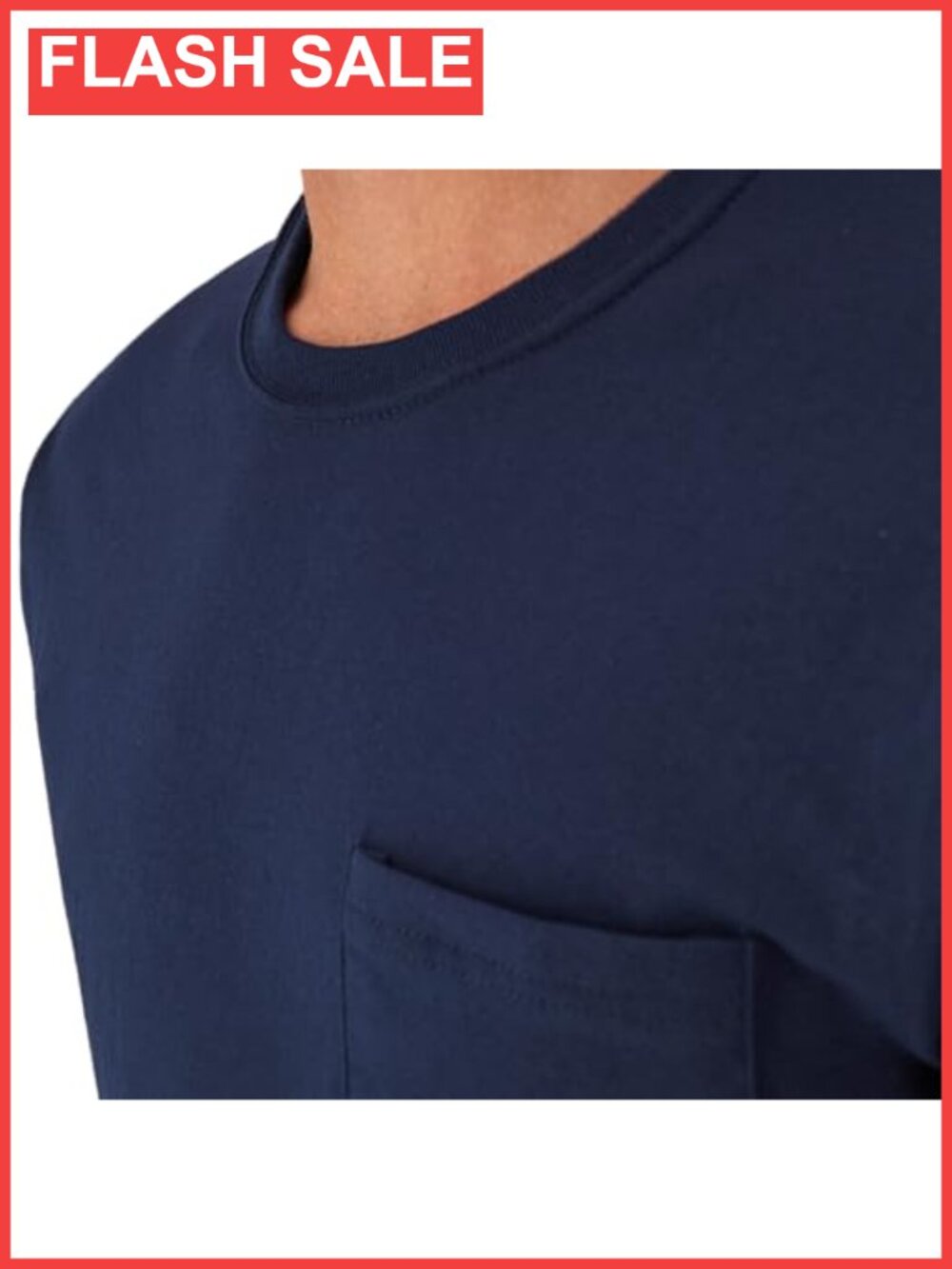 Men's Cotton Crewneck Pocket T-Shirts 6-Pack Moisture-Wicking Tees - Picture 5 of 6